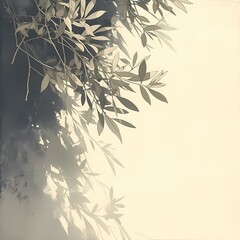Timeless Black and White Drawing of an Olive Tree Branch, Perfect for Nostalgic Decor and Art Prints