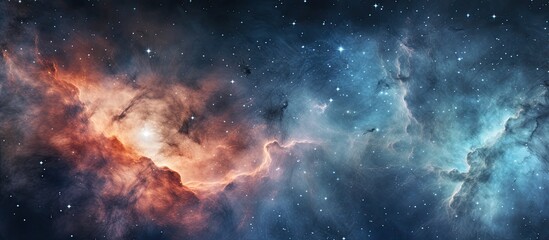 Fototapeta na wymiar Colorful nebula in space with vibrant gas clouds
