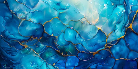 Zelfklevend Fotobehang Glas in lood Illustration artistique de fond sous marins