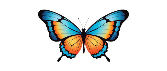 Logotype colorful butterfly on transparent background