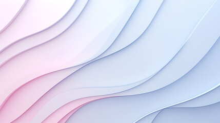 3D render of an abstract background with wavy paper elements in pastel colors, featuring soft...