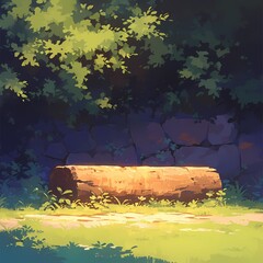 Escape to Serenity – A Rustic Log Bench in a Sunlit Forest Awaits Your Journey of Self-Discovery