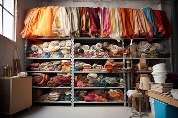 Avant-Garde Fashion Designer Studio Ideas: Modern Fabric Storage Solutions