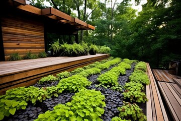 Eco-Friendly Green Roof Patio Concepts: Recycled Decking & Sustainable Materials Harmony