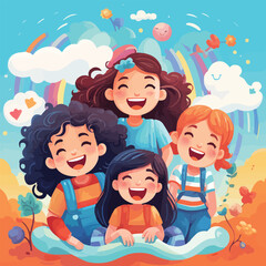 group of girls cartoon