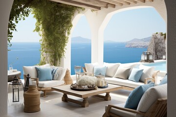 Turquoise Accents: Cool and Calm Mediterranean Seaside Patio Ideas