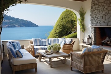 Wicker Furniture Bliss: Mediterranean Seaside Patio Ideas for Durable and Chic Vibes
