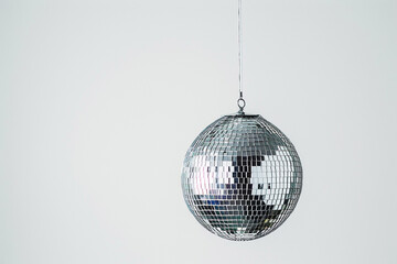 Shiny Disco Ball Isolated on White Background