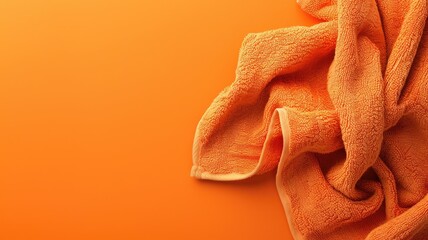 Orange textured towel against matching orange background