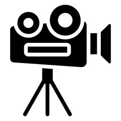 Video Production glyph icon, related to digital marketing theme, use for modern concept, UI or UX kit and app development.