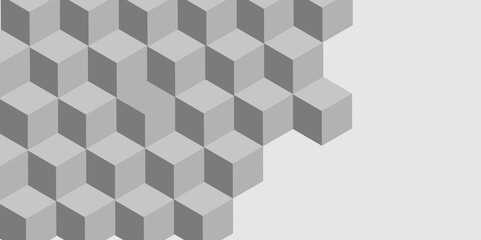 Abstract grey square cubes geometric tile and mosaic wall or grid backdrop hexagon technology wallpaper background.