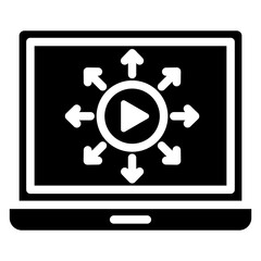 Content Distribution glyph icon, related to digital marketing theme, use for modern concept, UI or UX kit and app development.