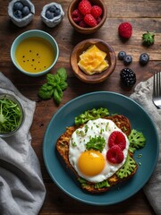 keto diet meal on a plate. Generative ai