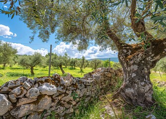 Olive tree in an olive grove