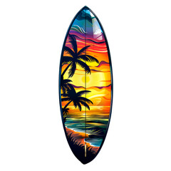 Adventure Surfboard. Isolated on transparent background.