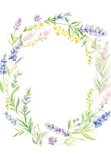 Fototapeta na wymiar Whimsical herb wreaths with lavender and rosemary, ideal for a country home entrance or living room, bringing rustic elegance and a fresh, herbal aroma