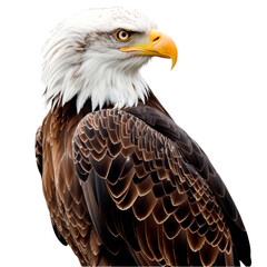American eagle or Bald eagle. Isolated on transparent background.