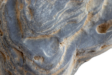 Layered natural stone with metallic texture  close-up  macro photo.