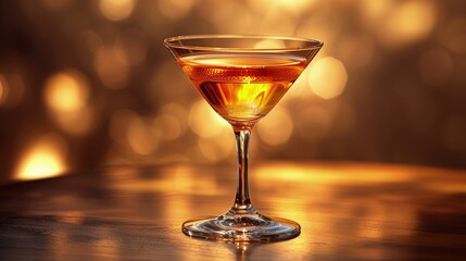 Butterscotch schnapps cocktail, sweet and golden, in a cordial glass - obrazy, fototapety, plakaty