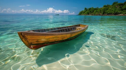 Small Boat Floating on Body of Water