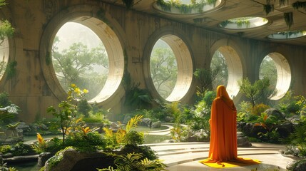 Sustainable fashion conference, designers and activists, event hall