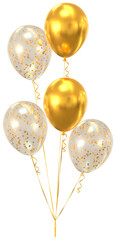 Gold and transparent celebration balloons
