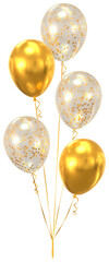 Gold and transparent celebration balloons
