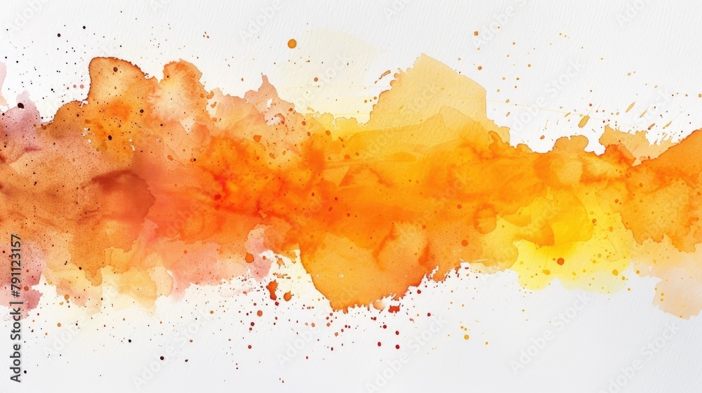 Canvas Prints abstract watercolor background with a splash of aquarelle paint in orange hues on a white backdrop