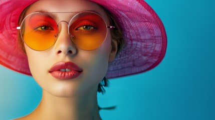 Woman in Red Top and Red Sunglasses