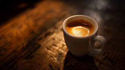 Intense Ristretto: A Captivating Espresso Shot. Generative AI - obrazy, fototapety, plakaty