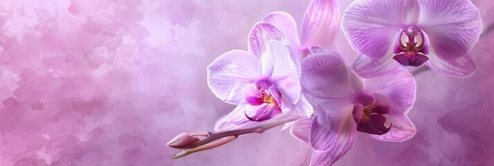 Modern abstract interpretation of a light purple orchid infused with mystery and intrigue