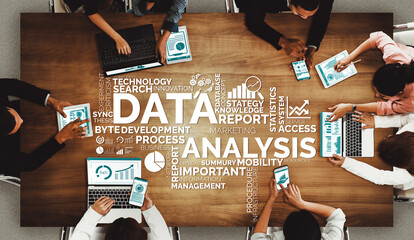 Data Analysis for Business and Finance Concept. interface showing future computer technology of...