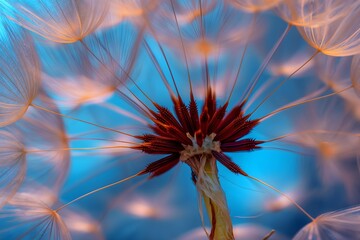Nahaufnahme Pusteblume, Blüte Löwenzahn mit schönem Bokeh, Konzept Frühling