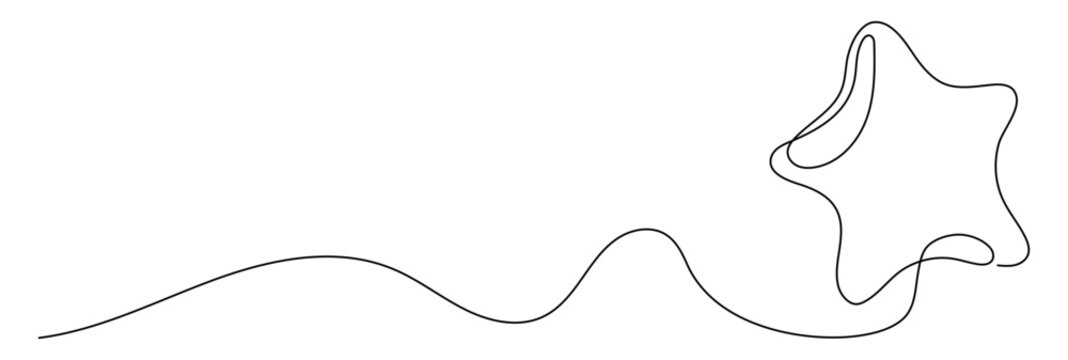 Star shape drawing by continuos line, thin line design vector illustration. Editable stroke