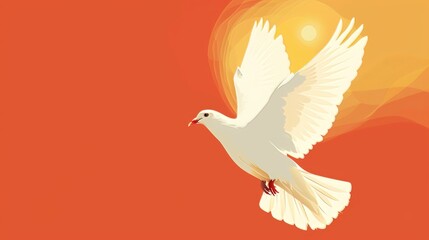 A symbolic illustration of the dove representing the Holy Spirit AI generated illustration