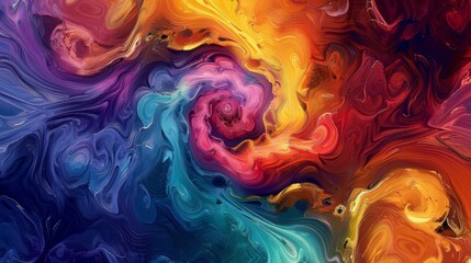 A swirling abstract pattern of vibrant colors AI generated illustration