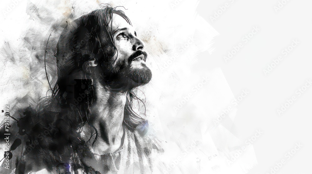 Wall mural Jesus Christ on a white background