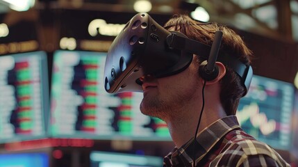 A virtual reality simulation of a stock market crash AI generated illustration