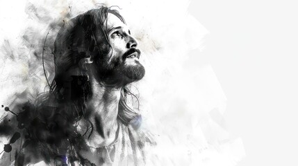 Jesus Christ on a white background - obrazy, fototapety, plakaty