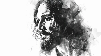 Jesus Christ on a white background