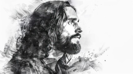 Fototapeta premium Jesus Christ on a white background
