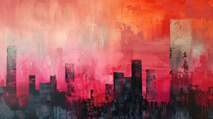 Sierkussen Abstract art inspired by urban landscapes AI generated illustration © ArtStage