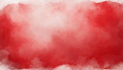 red watercolor background with white faded border and old vintage grunge texture marbled red.