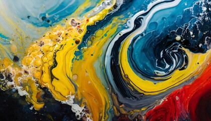 Swirling Abstract Acrylic Paint Design