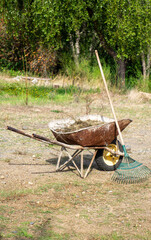 wheelbarrow and gardening