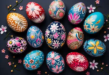 Fototapeta na wymiar Easter eggs icons. Easter day festival. Vector illustration