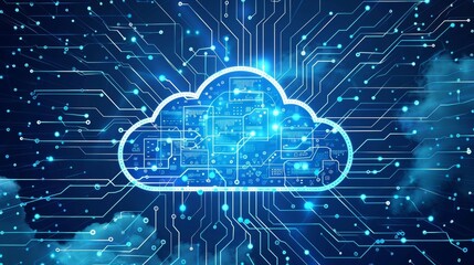 Fototapeta premium Cloud monitoring tools keeping performance in check AI generated illustration
