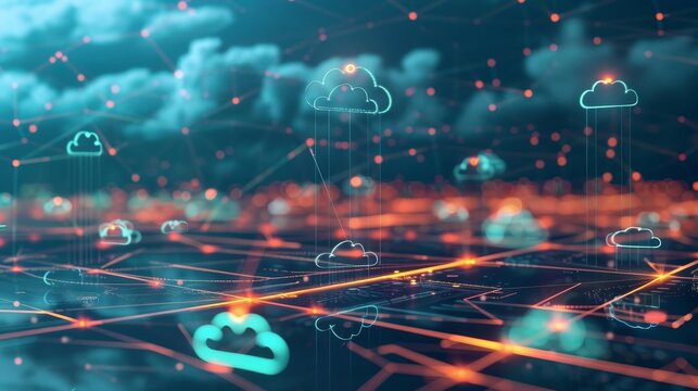 Cloud integration linking disparate systems  AI generated illustration