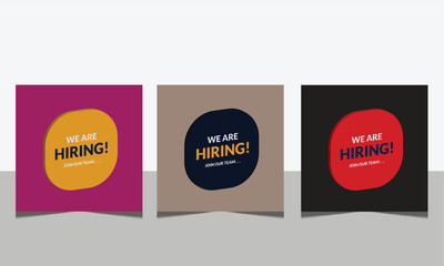 Hiring agency social media post template. Hiring agency banner design. Hiring agency concept. Vector illustration