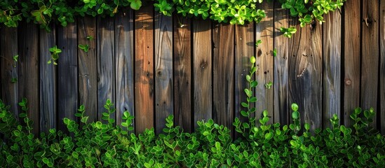 Green grass and leafy plants contrast against a wooden fence in the backdrop.